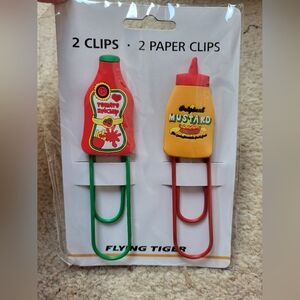 Large Ketchup and Mustard Paper Clips, New